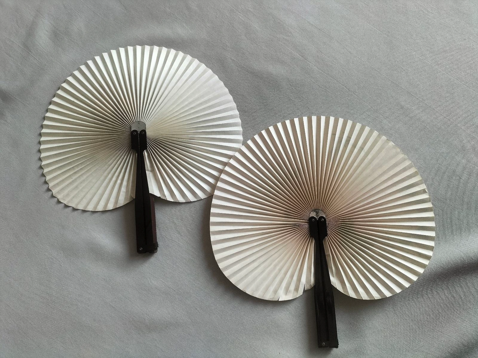 Lote de 2 Abanicos Chinos de Papel | Buen estado | Motivos Florales y Aves – photo 6